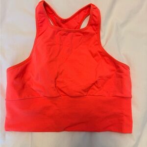 Women's High-Neck Sports Bra in Bright Coral
